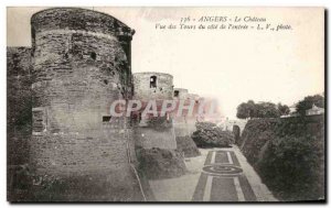 Old Postcard Angers Chateau Cote du Tours of the view & # 39Entree