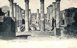 Vintage Postcard Pompei Casa De Pansa House of Pansa Archaeological Site Italy