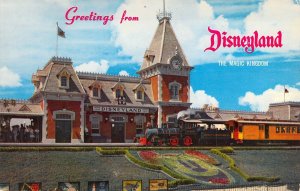 Early Disneyland D-116A, Entrance to Disneyland, Santa Fe Depot,  Old Postcard