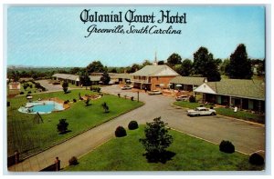 c1960 Colonial Court Hotel North Wade Hampton Greenville South Carolina Postcard