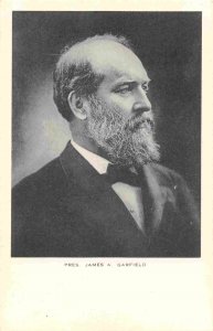 President James A Garfield Portrait 1940s postcard