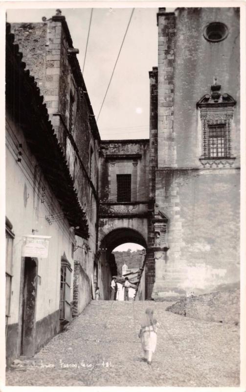 TAXCO de ALARCON GUERRERO MEXICO~VIEW OF PASSAGE WAY~ REAL PHOTO POSTCARD 1920s