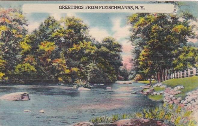 New York Greetings From Fleischmanns 1945