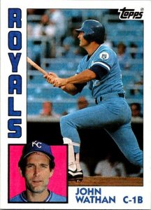 1984 Topps Baseball Card John Wathan Kansas City Royals sk3569