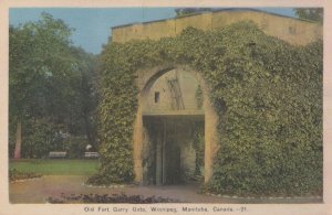 Winnipeg Manitoba Old Fort Garry Gate WW2 Canada Postcard