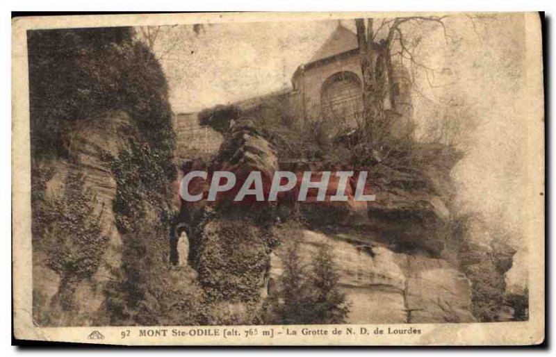 Old Postcard Mont Sainte Odile The Grotto of Our Lady of Lourdes