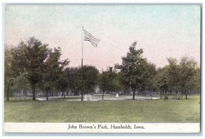 c1920's John Brown's Park Us Flag Ground View Humboldt Iowa IA Unposted Postcard