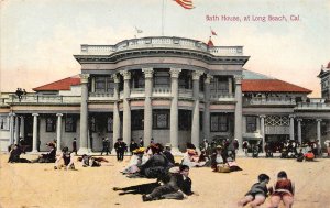 Bath House Long Beach California 1910c postcard