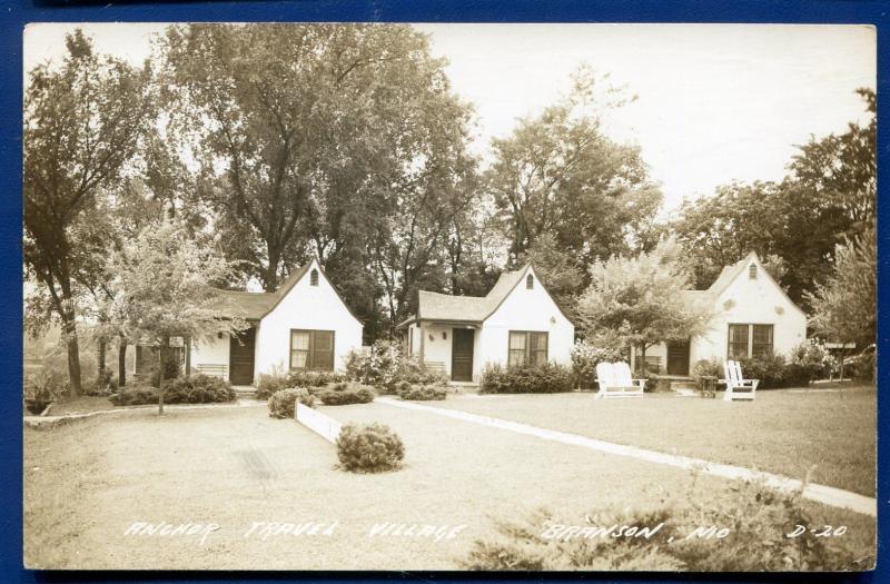 Anchor Travel Village Shepherd Hills Motel Branson Missouri real photo postcard 