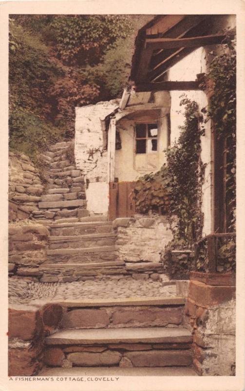 CLOVELLY DEVON UK A FISHERMAN'S COTTAGE~REILLY MAJESTIC SERIES PHOTO POSTCARD