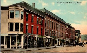 Postcard Main Street in Auburn, Maine