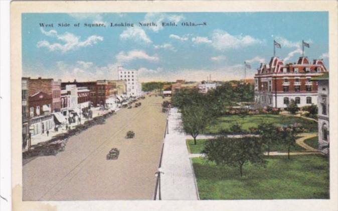 Oklahoma Enid West Side Of Square Street Scene