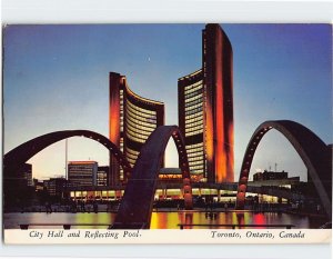 Postcard City Hall and Reflecting Pool, Toronto, Canada