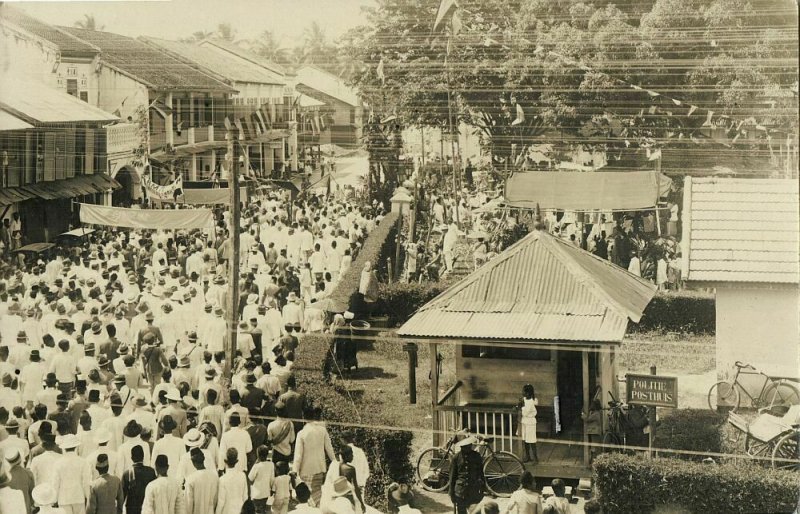 indonesia, SUMATRA, Unknown Gathering, Police Post (1910s) Kurihara Kisaran RPPC