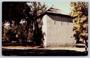 Military~Montana~Old Fort Benton~Blockhouse Bldg~Whoop Up Trail~1950s Postcard