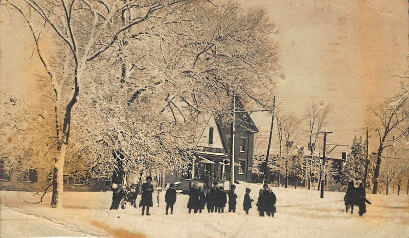 Portland ME Pride's Drug Store Allens Corner North Deering Real Photo Postcard