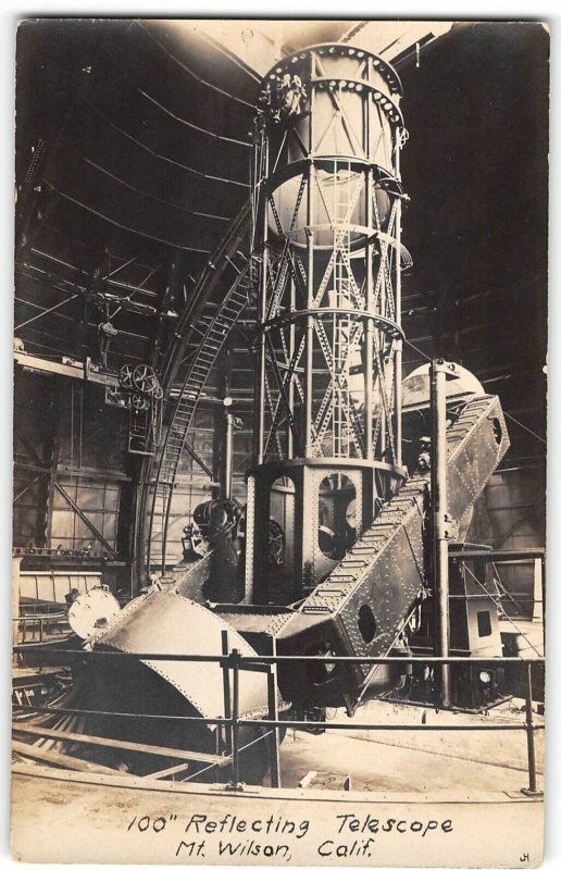 RPPC Reflecting Telescope MT. WILSON, CA Observatory Astronomy 1910s Postcard