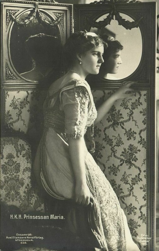 sweden, Princess Maria Pavlovna, Grand Duchess of Russia (1910s) RPPC Postcard 7