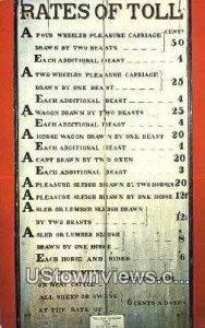 Rates of Toll - Bennington, Vermont VT  