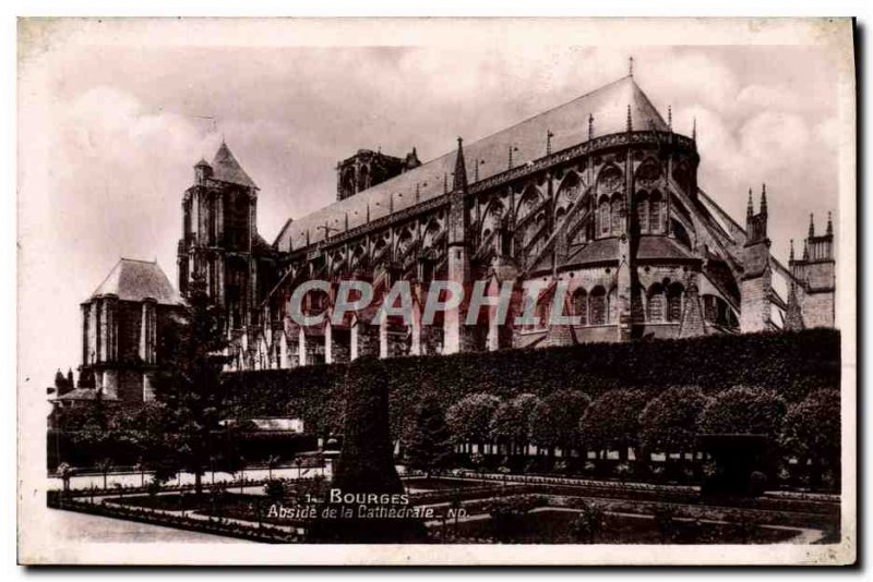 Old Postcard Bourges Apse of the cathedral