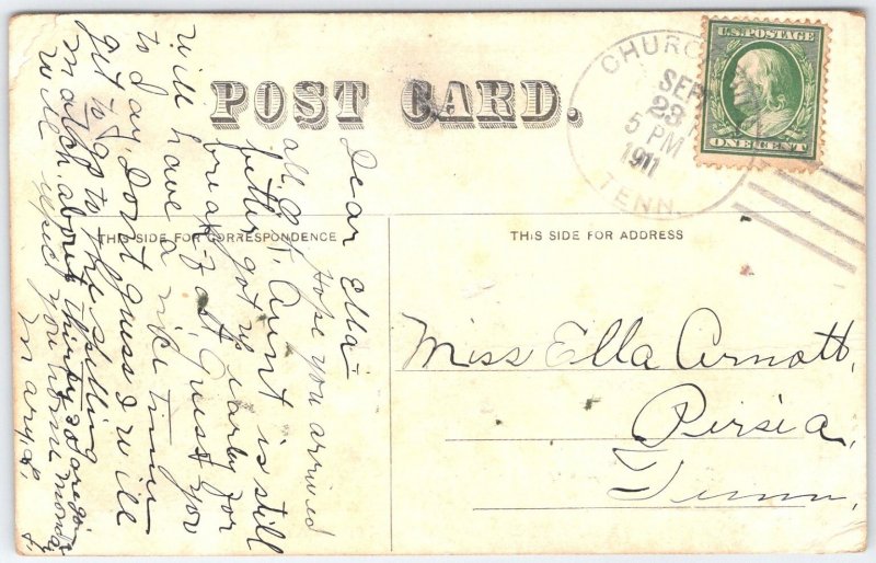 Vintage 1911 Postcard A Glimpse of the College Driveway Churchill Tennessee