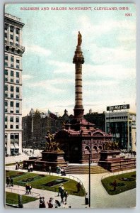 Soldiers and Sailors Monument  Cleveland Ohio   Postcard