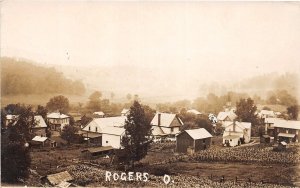 J56/ Rogers Ohio RPPC Postcard c1910 Birdseye Homes Stores 304