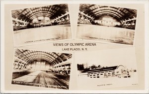 Lake Placid NY Olympic Arena Multiview Unused Real Photo Postcard H15