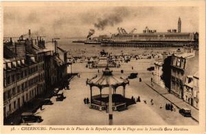 CPA CHERBOURG - Panorama de la Place de la Republique et de la Plage (245543)