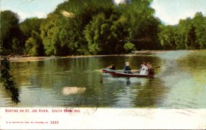 Indiana South Bend Boating On St Joe River 1909