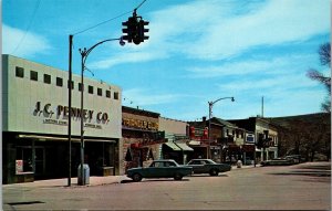 Vtg Kemmerer Wyoming WY Street View JC Penney Co Mother Store Old Cars Postcard