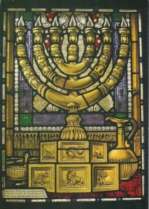 JUDAICA Jerusalem, Hechal Shlomo Synagogue, Stained Glass Window, Menorah