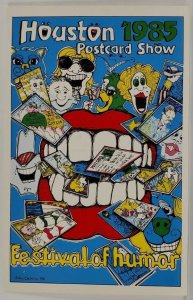 TX Festival of Humor, Houston Texas 1985 Artist John Delulio Postcard R6