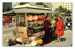 Street Flower Vendors San Francisco California Postcard