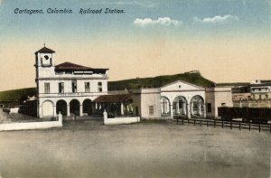 colombia, CARTAGENA, Railroad Station (1910s) Postcard