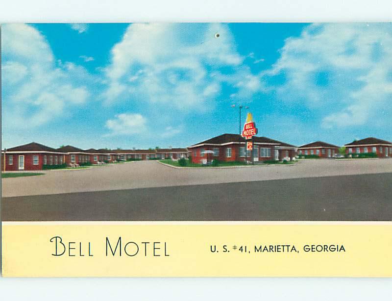 Unused Pre-1980 BELL MOTEL Marietta Georgia GA u2163