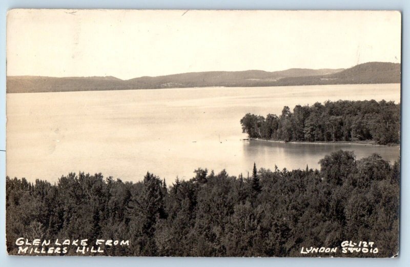 Glen Arbor Michigan MI Postcard RPPC Photo Glen Lake From Millers Hill Lyndon