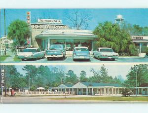 Unused 1950's OLD CARS & MAGNOLIA RESTAURANT Hardeeville South Carolina SC v7550