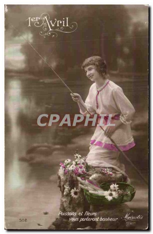 Old Postcard Fantaisie Fishes April 1st Easter