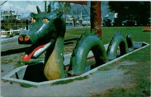 Postcard BC Kelowna The Ogopogo Lake Monster from Okanagan Lake 1960s K59