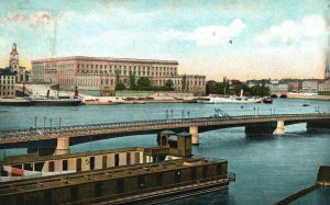Vintage Postcard 1924 Scenic View Ocean Bridge Historical Buildings