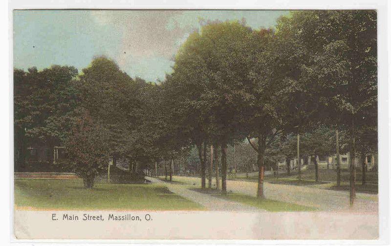 East Main Street  Massillon Ohio 1908 postcard