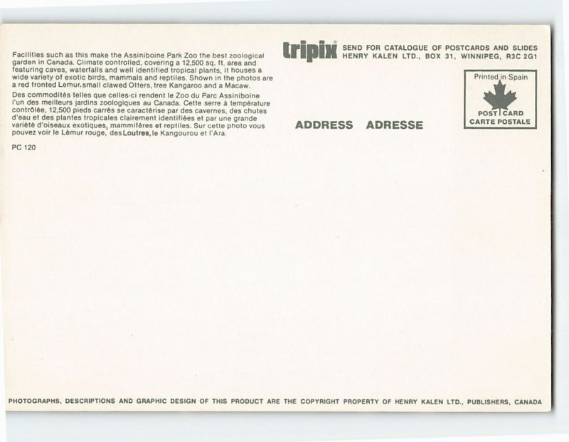 Postcard Attractions in Tropical House Assiniboine Park Winnipeg Canada