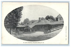 c1905 B. & M. Station Depot Railroad Franklin Falls New Hampshire NH Postcard