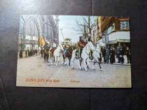 Mint USA Native American Postcard Buffalo Bills Wild West Indians Riding Horses