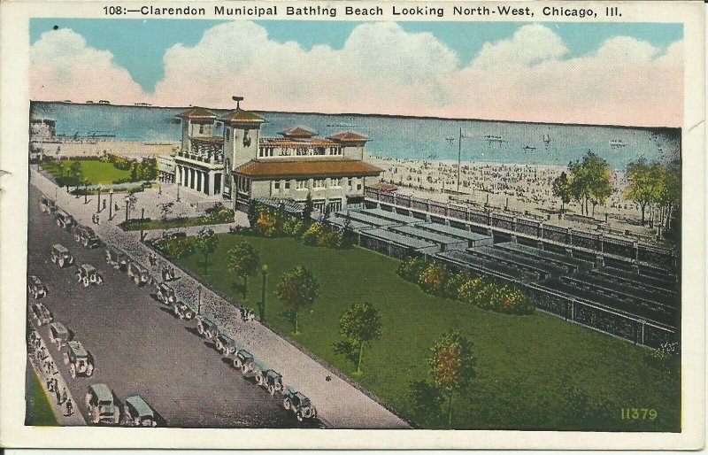 Chicago, Ill., Clarendon Municipal Bathing Beach Looking North- West