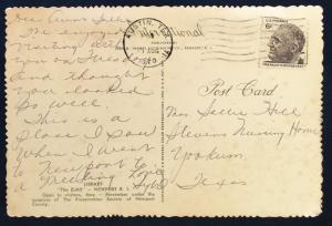 Postcard Used Library at “The Elms” Newport RI LB