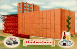 Budweiser Anheuser-Busch Stock House St Louis Artist Rendition Postcard W11