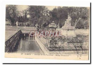 Nimes Postcard Modern Garden fountain Roman Baths