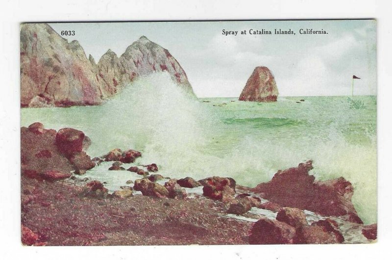 1907-15 Spray at Catalina Islands, California Divided Back Postcard 